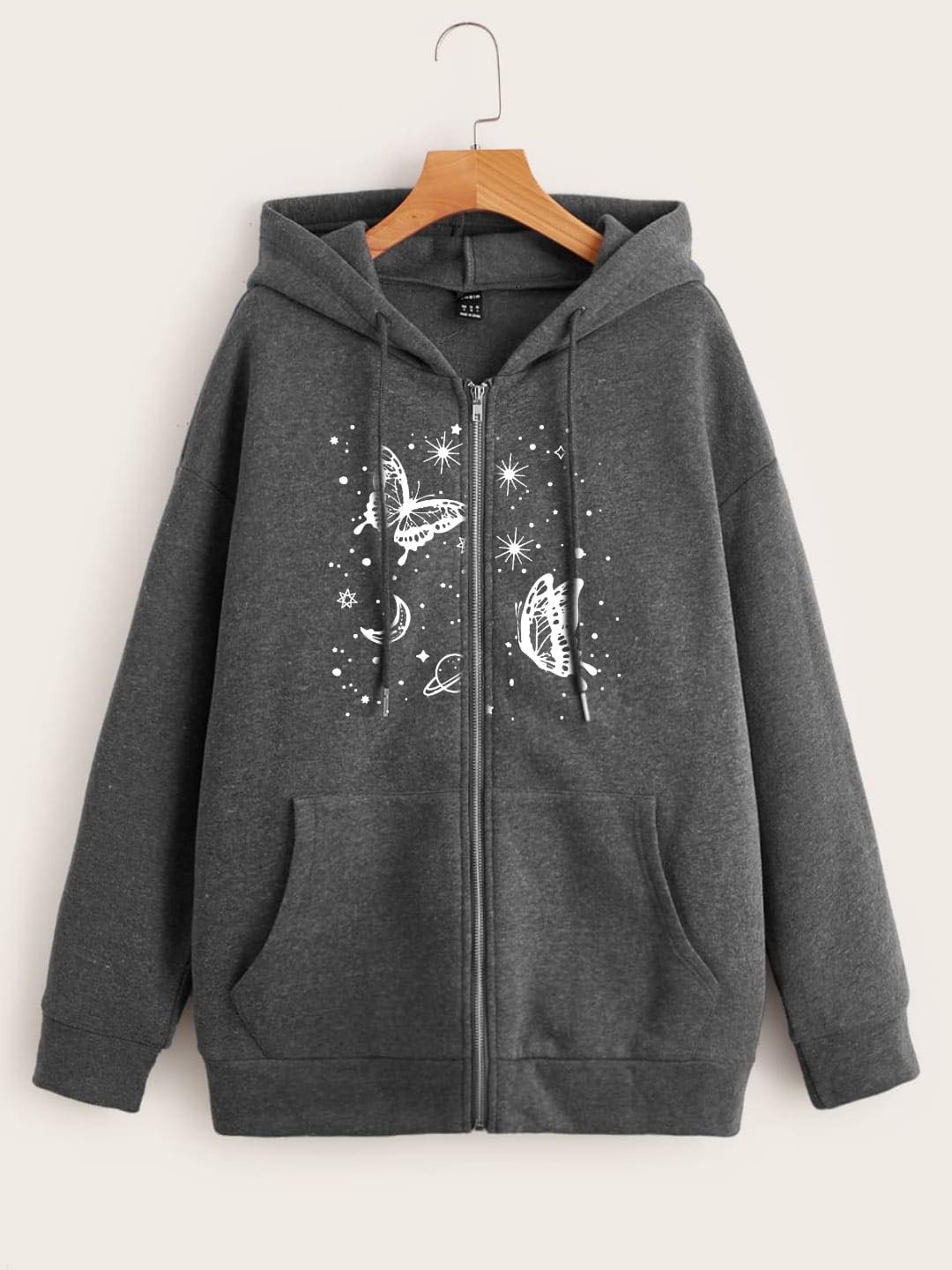 MAROON BUTTERFLY GALAXY ZIPPER