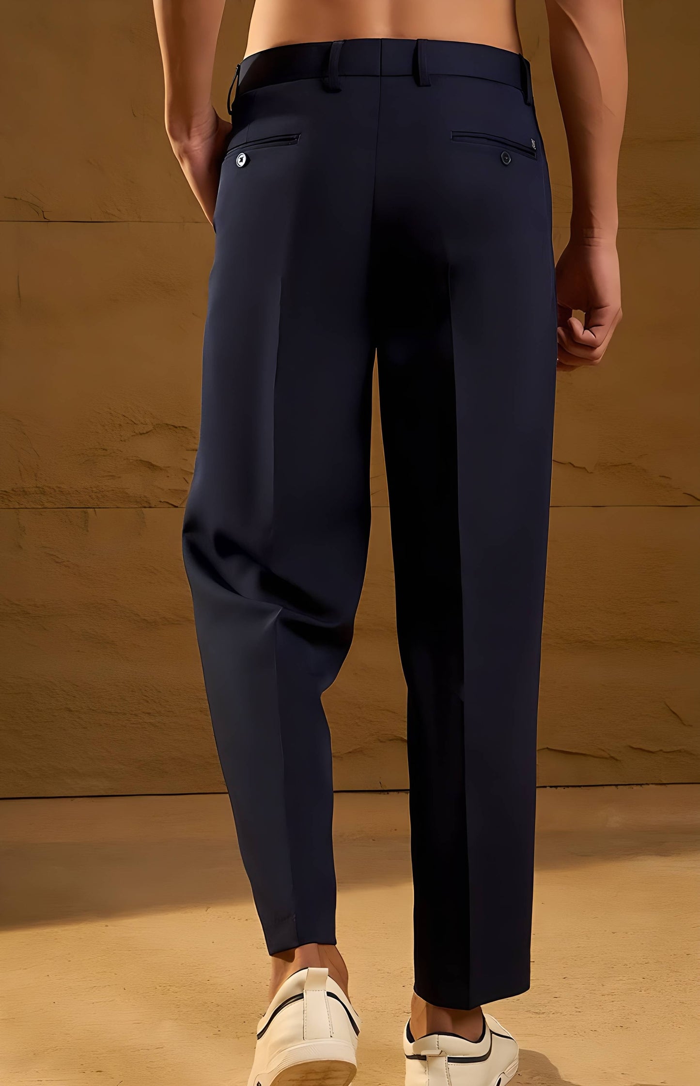 NAVY BLUE DOUBLE PLEATED PANT