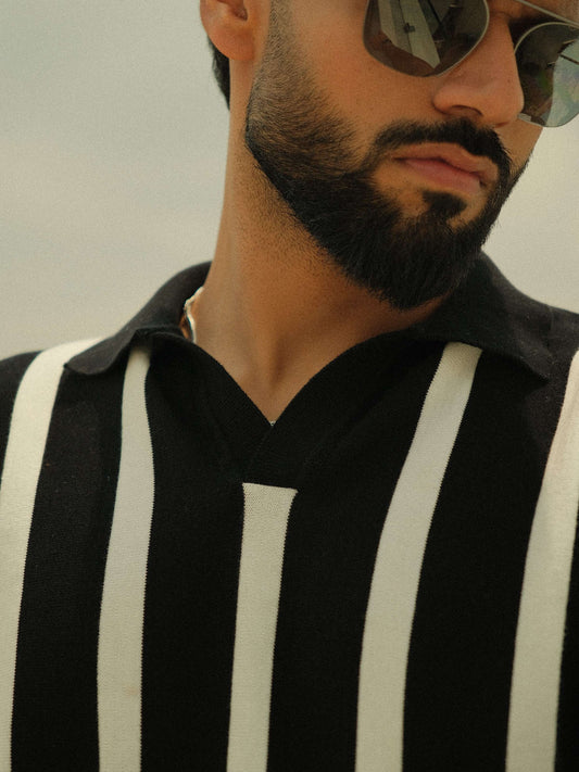 Old Money Stripe Polo - Contrast