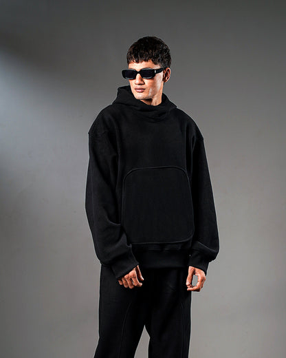 Black Intersect Hoodie – Oversized // UNISEX