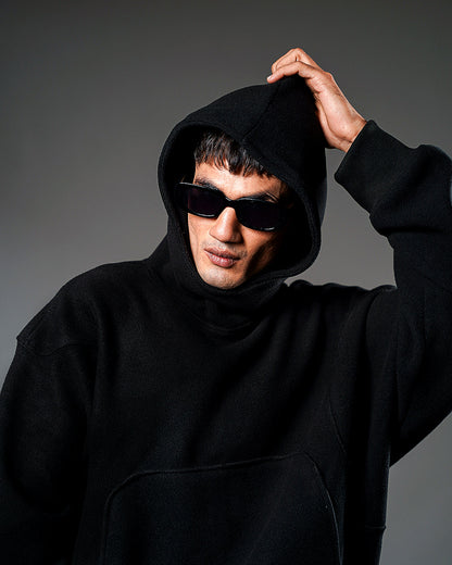 Black Intersect Hoodie – Oversized // UNISEX