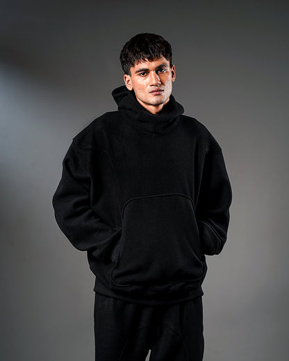 Black Intersect Hoodie – Oversized // UNISEX