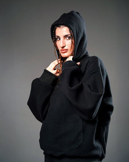 Black Intersect Hoodie – Oversized // UNISEX