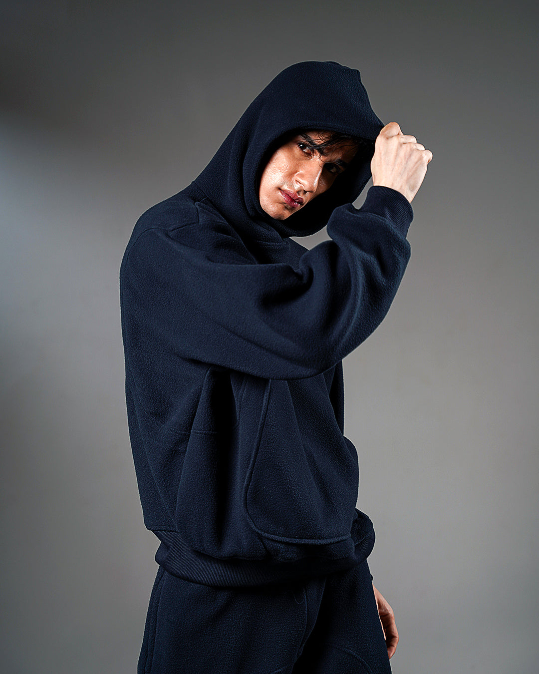 Navy Intersect Hoodie – Oversized // UNISEX