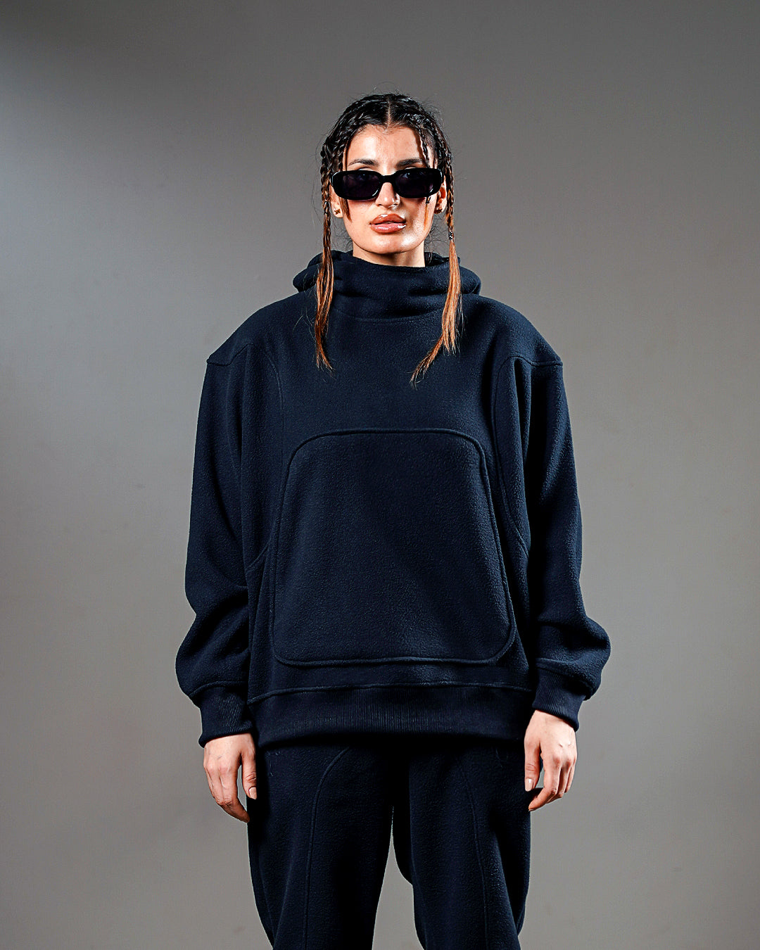 Navy Intersect Hoodie – Oversized // UNISEX
