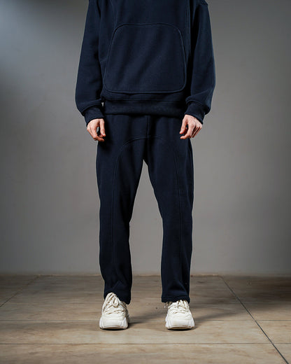Navy Intersect Trouser - Wide Leg // UNISEX