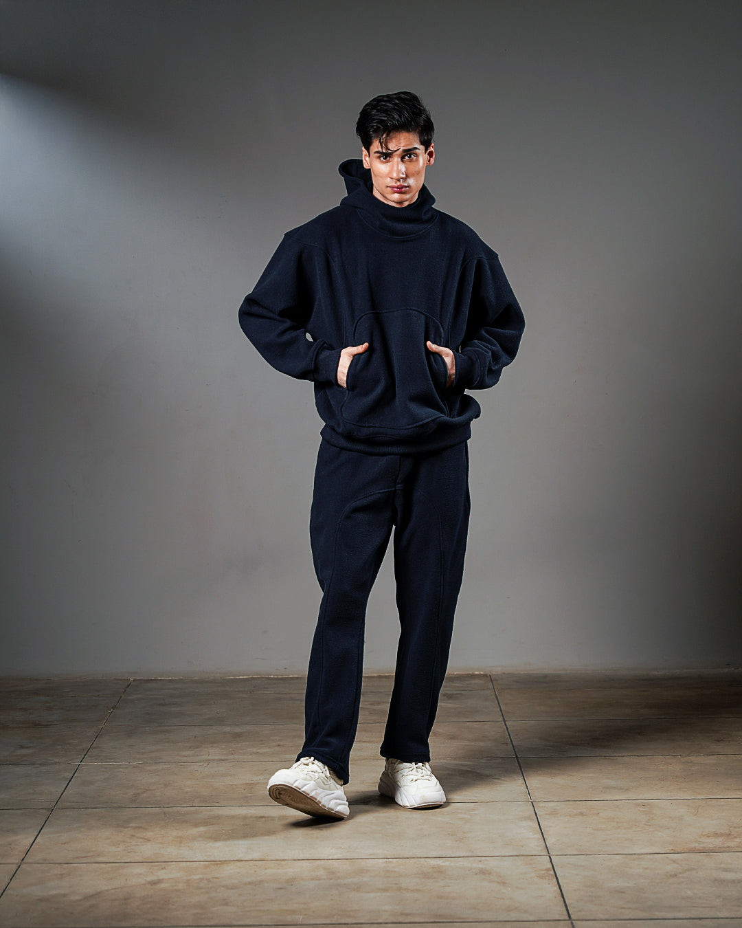 Navy Intersect Trouser - Wide Leg // UNISEX