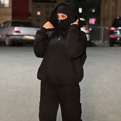 Balaclava Ninja Hoodie Zipper Women