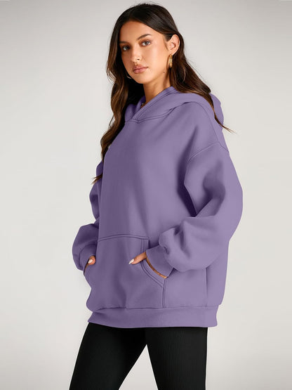 Women's Purple Plain Hoodie