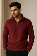 Quarter Zip Sweatshirt Maroon