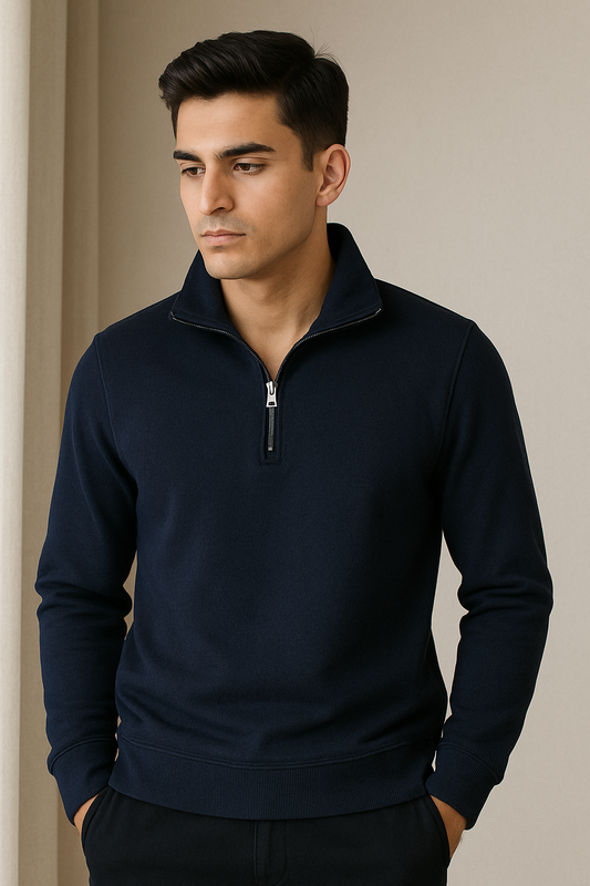 Quarter Zip Sweatshirt Navy