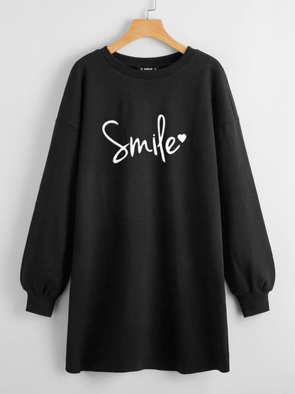 LONG LENGTH SWEATSHIRT SMILE HEART