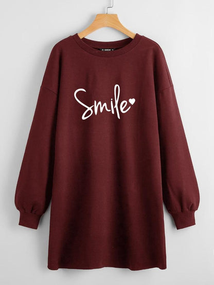 LONG LENGTH SWEATSHIRT SMILE HEART