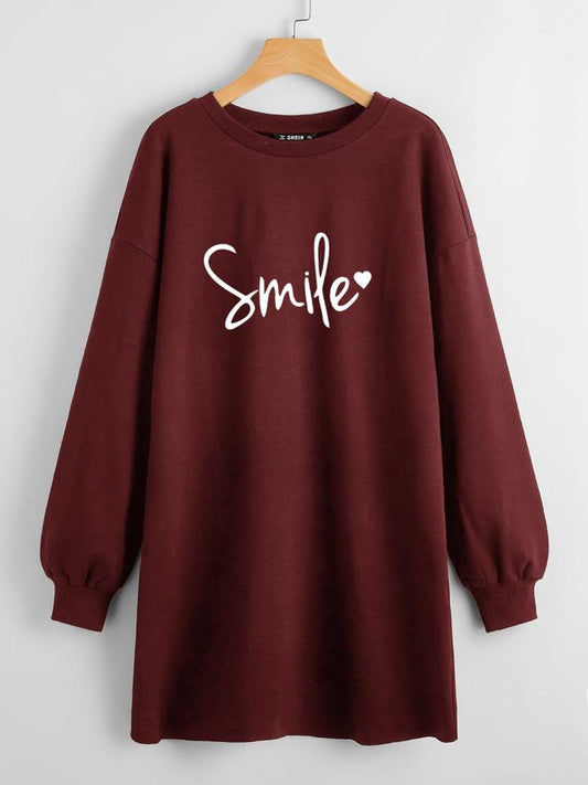LONG LENGTH SWEATSHIRT SMILE HEART