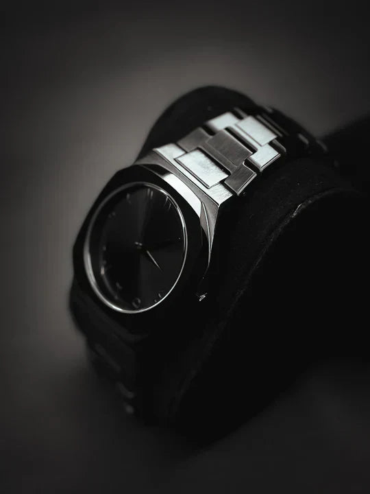 Black Arabic Aura Watch - Stainless Steel