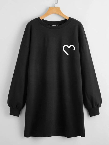 LONG LENGTH SWEATSHIRT INCOMPLETE HEART