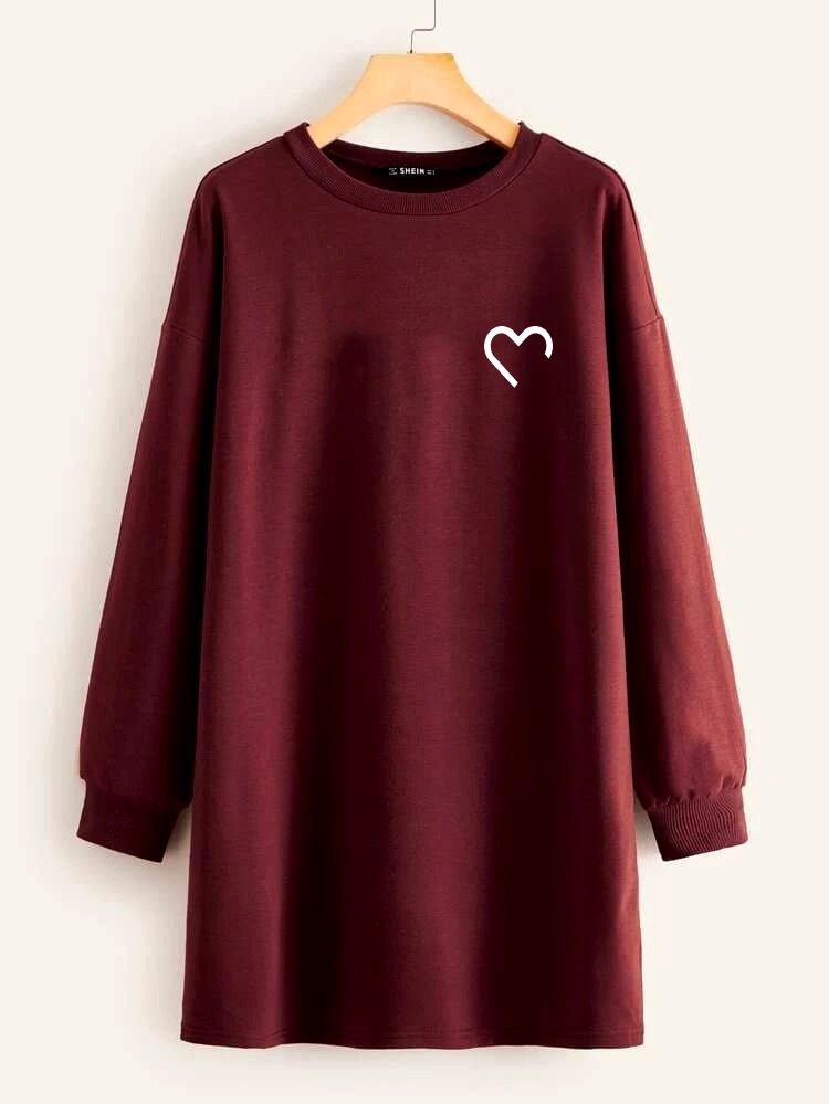 LONG LENGTH SWEATSHIRT INCOMPLETE HEART